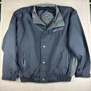 Vintage Busch Racing Stormtech Jacket Mens XL Black NASCAR Zip Snap